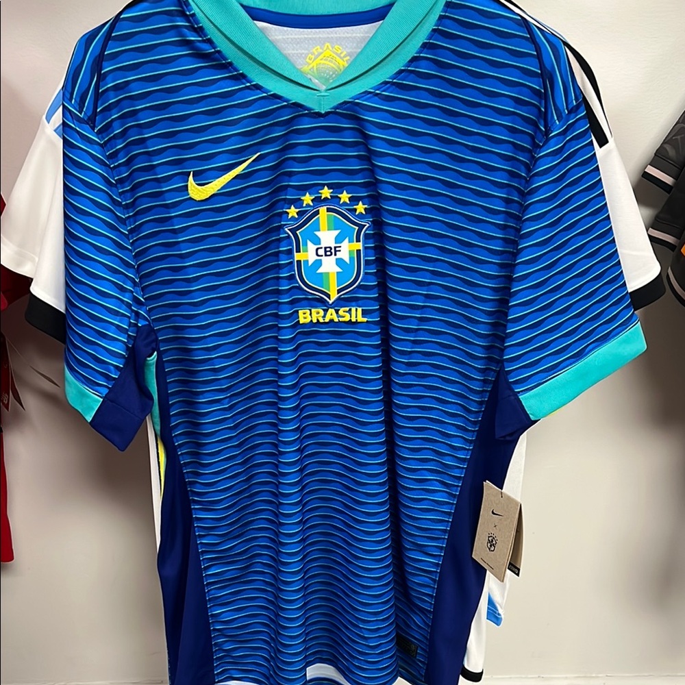 Nike Blue and Yellow Soccer Jersey